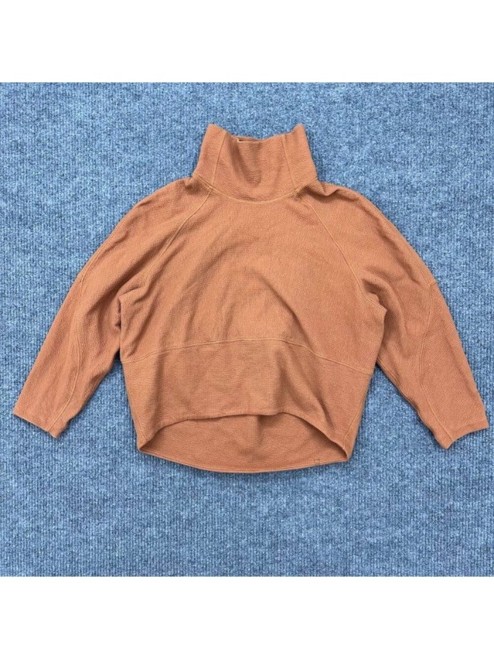 Lululemon Textured Funnel Neck Pull Over Butternut Brown Athleisure Womens Sz 8